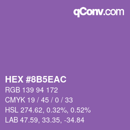 Color code: HEX #8B5EAC | qconv.com