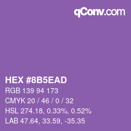 Color code: HEX #8B5EAD | qconv.com