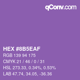 Color code: HEX #8B5EAF | qconv.com