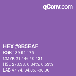 カラーコード: HEX #8B5EAF | qconv.com