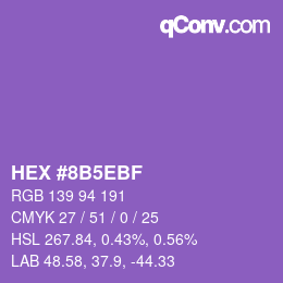 Color code: HEX #8B5EBF | qconv.com