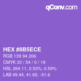 Color code: HEX #8B5ECE | qconv.com