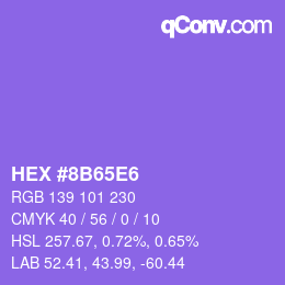 Color code: HEX #8B65E6 | qconv.com