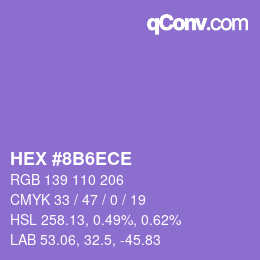 Color code: HEX #8B6ECE | qconv.com