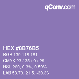 Código de color: HEX #8B76B5 | qconv.com