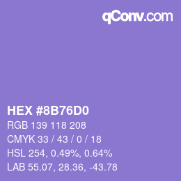 Código de color: HEX #8B76D0 | qconv.com