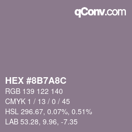 カラーコード: HEX #8B7A8C | qconv.com