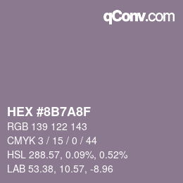 颜色代码: HEX #8B7A8F | qconv.com