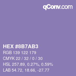 Código de color: HEX #8B7AB3 | qconv.com