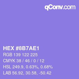 Color code: HEX #8B7AE1 | qconv.com