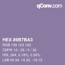 颜色代码: HEX #8B7BA3 | qconv.com