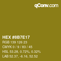 Farbcode: HEX #8B7E17 | qconv.com