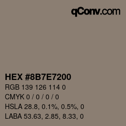 Color code: HEX #8B7E7200 | qconv.com