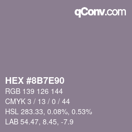 Farbcode: HEX #8B7E90 | qconv.com