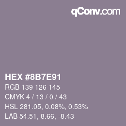 Farbcode: HEX #8B7E91 | qconv.com
