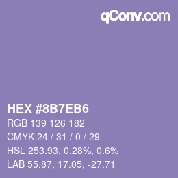 カラーコード: HEX #8B7EB6 | qconv.com