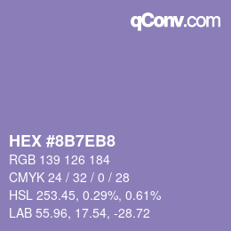 カラーコード: HEX #8B7EB8 | qconv.com