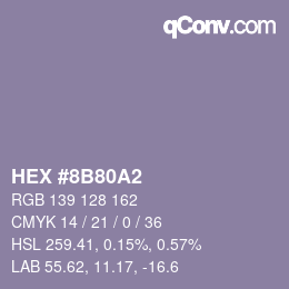 カラーコード: HEX #8B80A2 | qconv.com