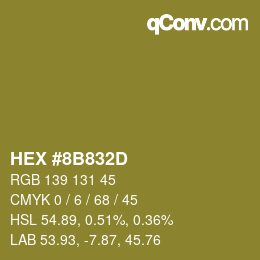 Color code: HEX #8B832D | qconv.com