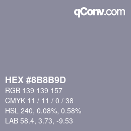 Farbcode: HEX #8B8B9D | qconv.com