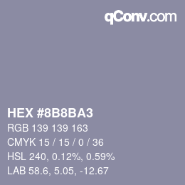 カラーコード: HEX #8B8BA3 | qconv.com