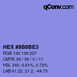 カラーコード: HEX #8B8BE3 | qconv.com