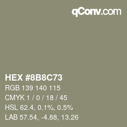 カラーコード: HEX #8B8C73 | qconv.com
