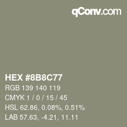 颜色代码: HEX #8B8C77 | qconv.com