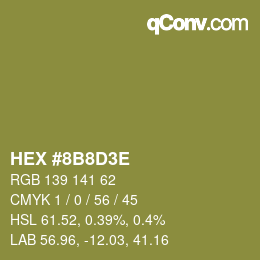 Color code: HEX #8B8D3E | qconv.com