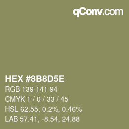 Color code: HEX #8B8D5E | qconv.com