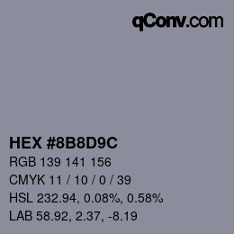 Color code: HEX #8B8D9C | qconv.com