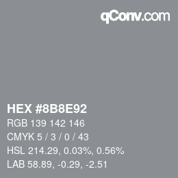 Código de color: HEX #8B8E92 | qconv.com
