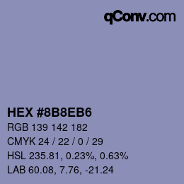 Color code: HEX #8B8EB6 | qconv.com