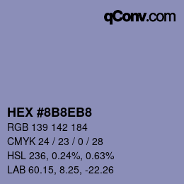 Color code: HEX #8B8EB8 | qconv.com