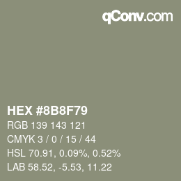 Código de color: HEX #8B8F79 | qconv.com