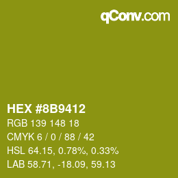 Código de color: HEX #8B9412 | qconv.com