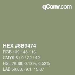 Farbcode: HEX #8B9474 | qconv.com