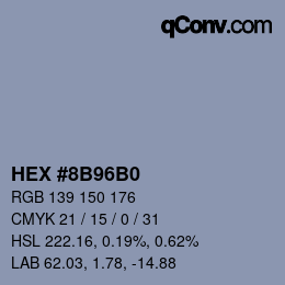 Color code: HEX #8B96B0 | qconv.com