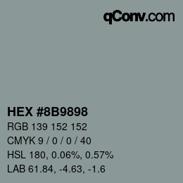 カラーコード: HEX #8B9898 | qconv.com