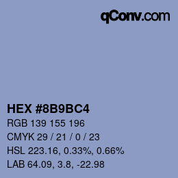Color code: HEX #8B9BC4 | qconv.com