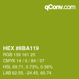 颜色代码: HEX #8BA119 | qconv.com
