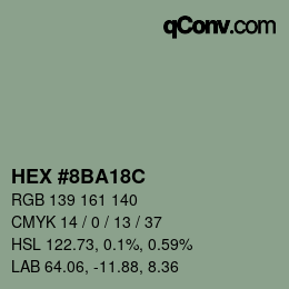 颜色代码: HEX #8BA18C | qconv.com