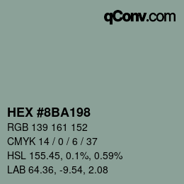 Color code: HEX #8BA198 | qconv.com