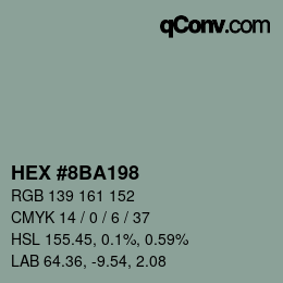 Color code: HEX #8BA198 | qconv.com