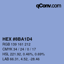 Color code: HEX #8BA1D4 | qconv.com