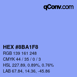 カラーコード: HEX #8BA1F8 | qconv.com