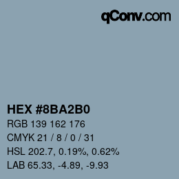Color code: HEX #8BA2B0 | qconv.com