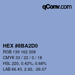 Color code: HEX #8BA2D0 | qconv.com