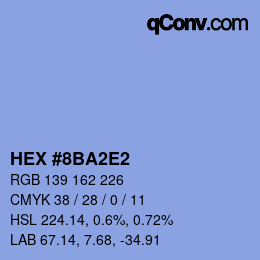 Color code: HEX #8BA2E2 | qconv.com