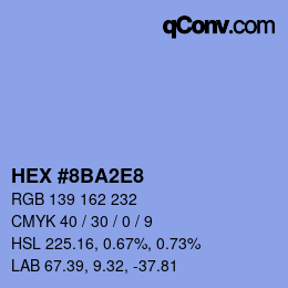 Color code: HEX #8BA2E8 | qconv.com